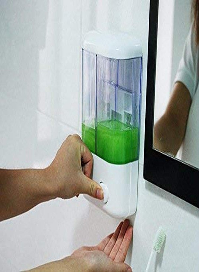 GION 2 in 1 Wall Mount Soap Dispenser Clean Bathroom Multi Purpose Twin Head Easy Separated & Assembled Double Head Touch Soap Dispenser Shampoo/Conditioner/Lotion Gel Dispenser (1Pcs) - Image 2